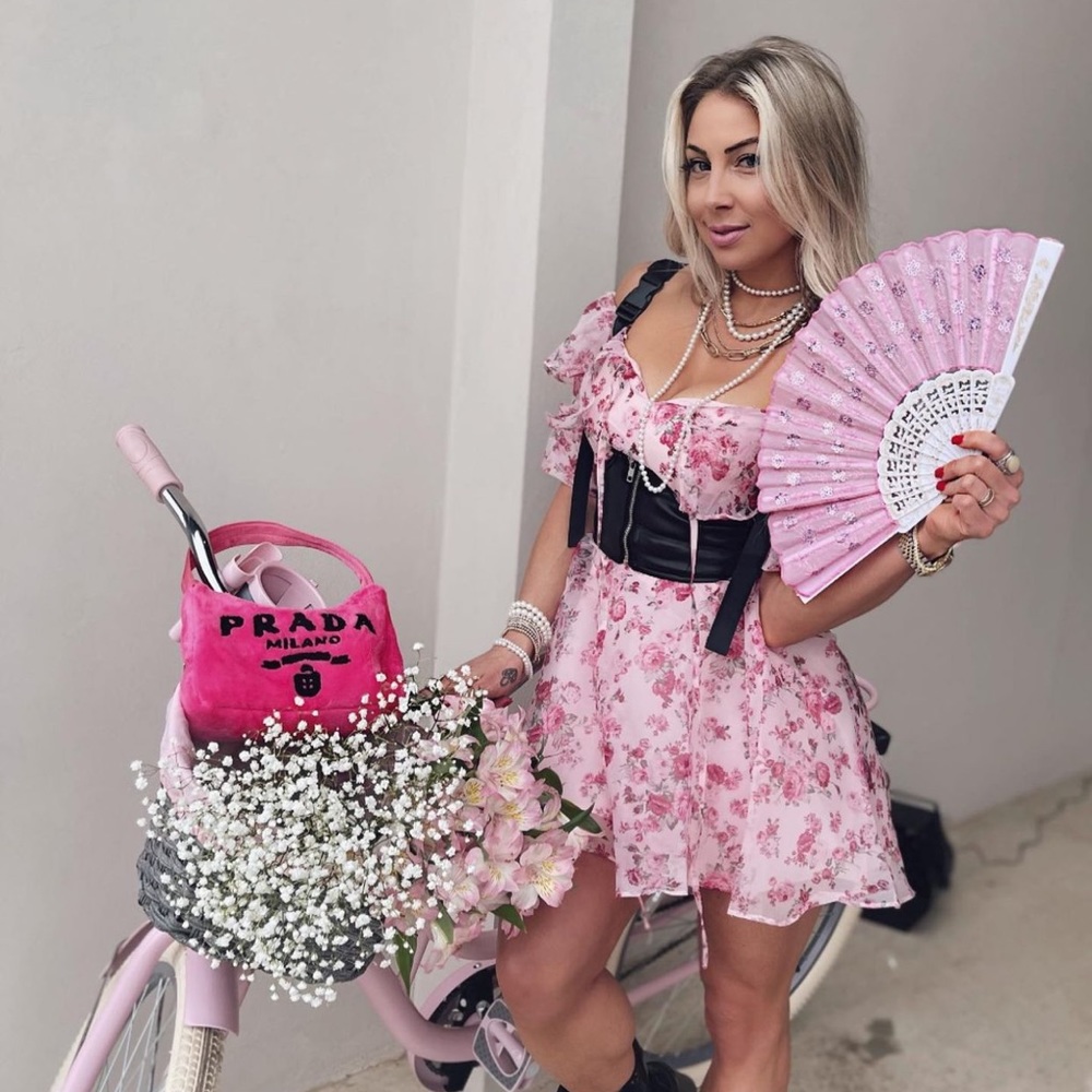 Pink floral sundress